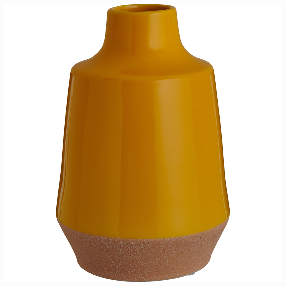 Wilko Yellow Curved Vase Image 2