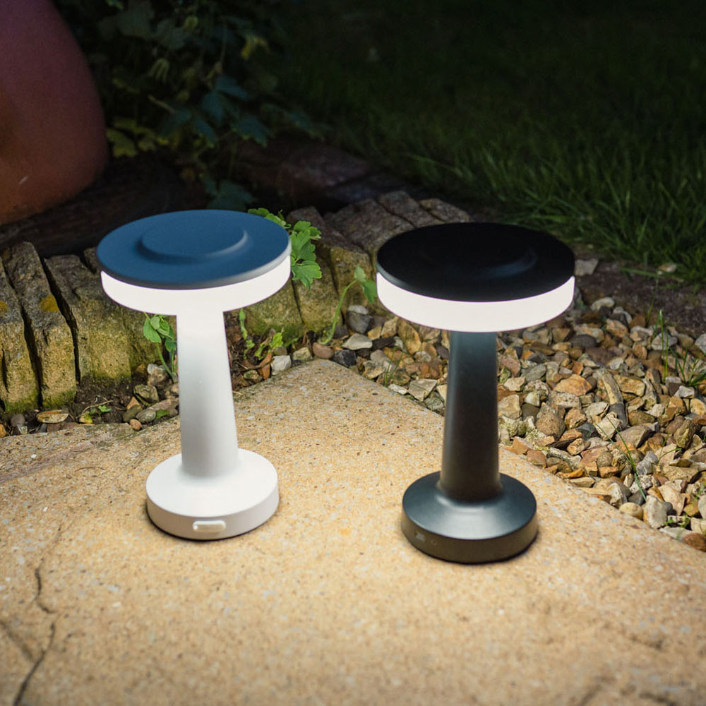 ValueLight Talence White LED Dimmable Outdoor Table Lamp Image 4
