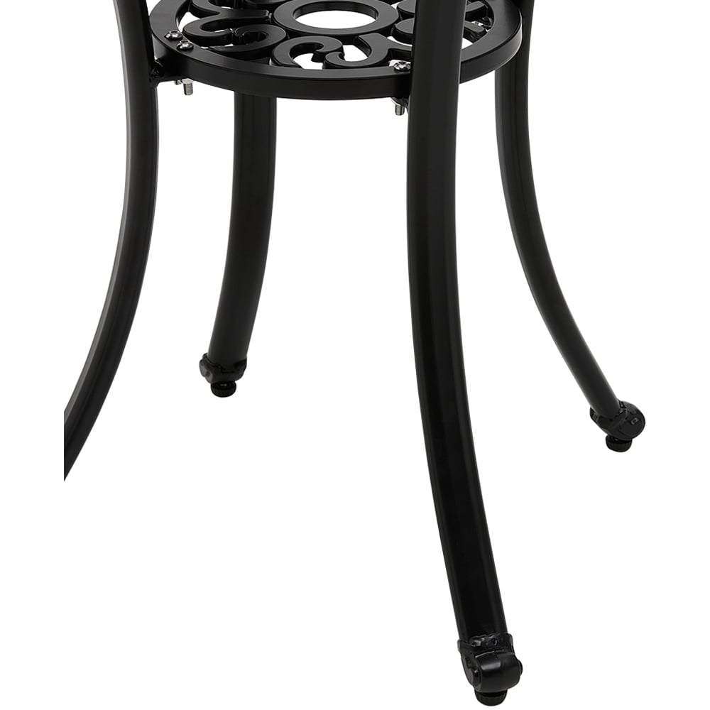 Living and Home Cast Aluminium Patio Bistro Table with Parasol Hole Image 5