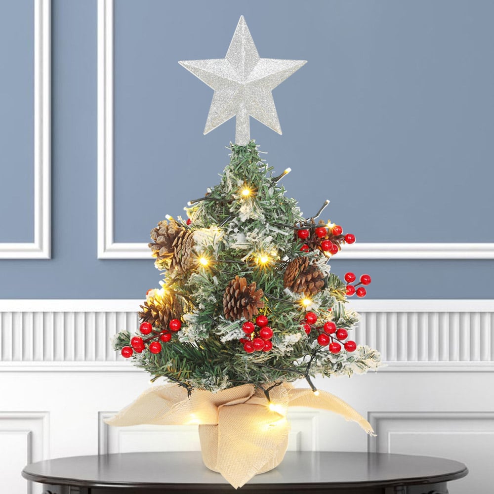 Living and Home Pre Lit Tabletop Christmas Tree with Star Topper Image 2