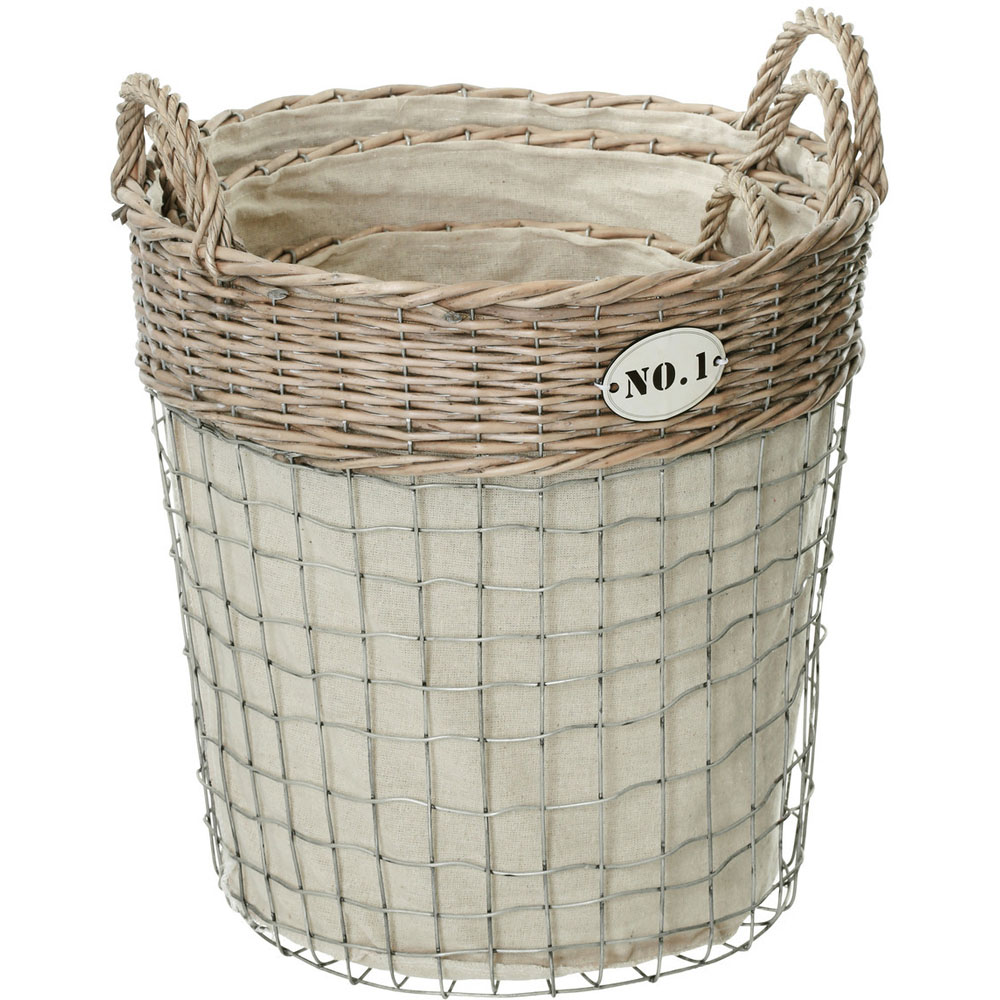 Premier Housewares Lida Round Laundry Baskets Set of 3 Image 4