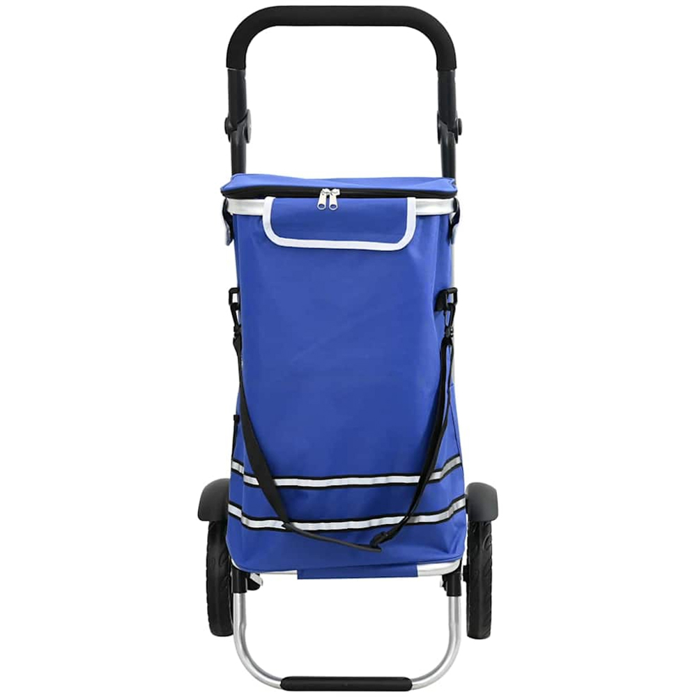 vidaXL 36.5 x 46.5 x 100.5cm Blue Foldable Shopping Trolley Image 5