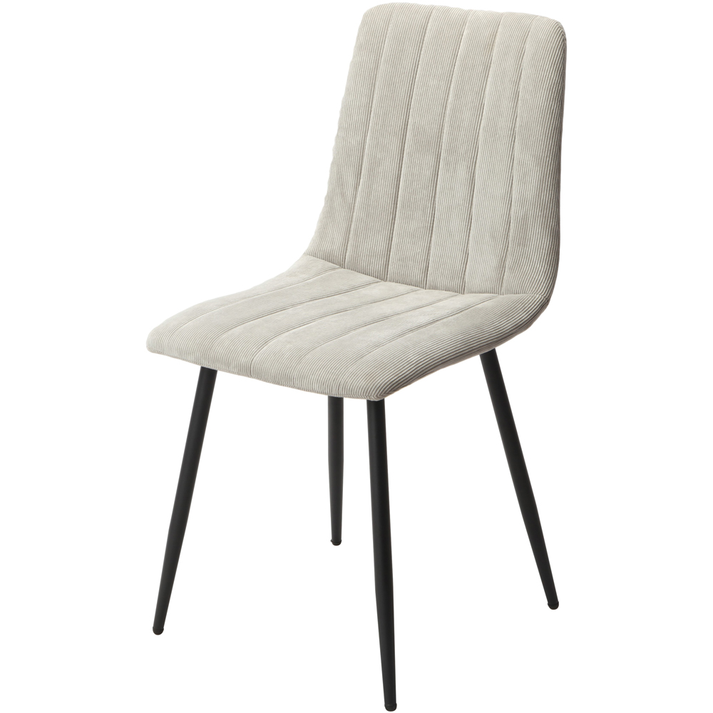 Core Products Aspen Set of 2 Grey and Black Straight Stitch Cord Dining Chair Image 3