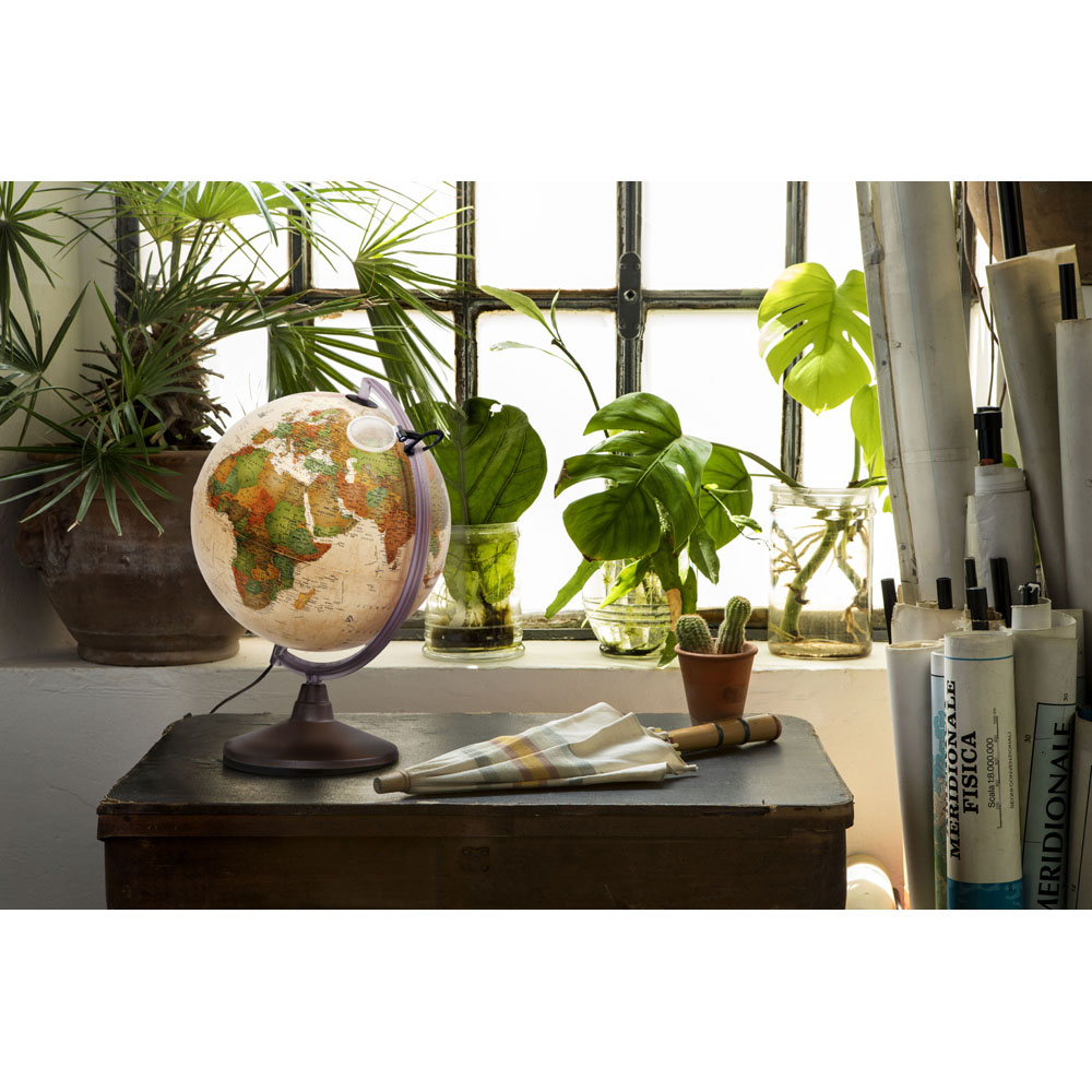 Nova Rico Marco Polo Antique Style Illuminated Globe with Magnifying Glass 30cm Image 6