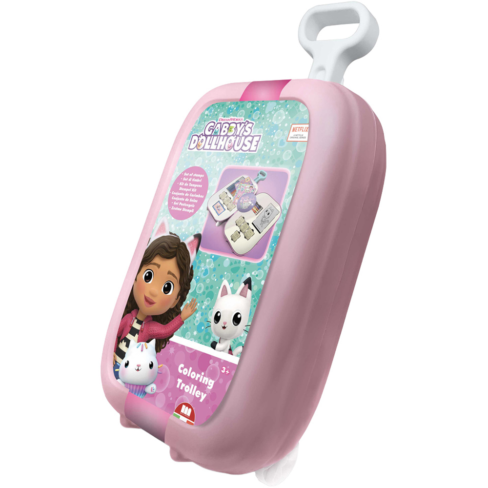 Multiprint Gabbys Dollhouse Kids Colouring and Stamp Trolley Set Image 1