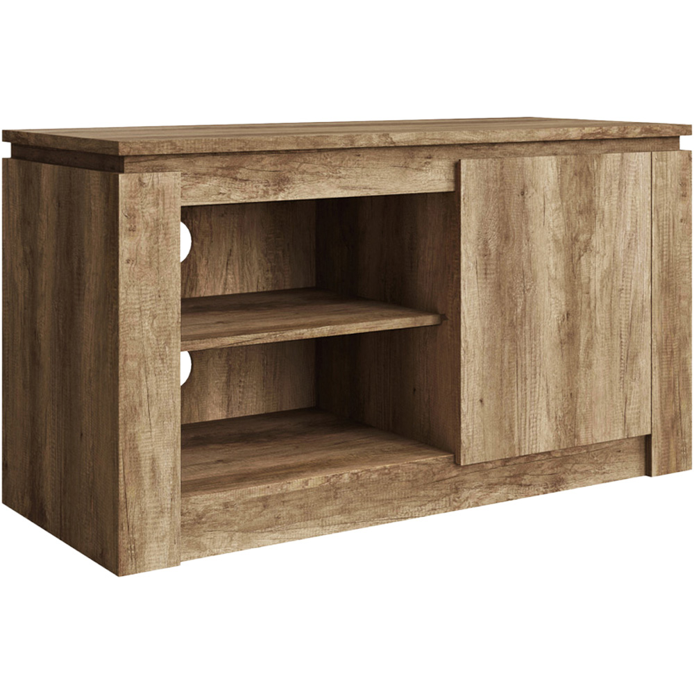 GFW Canyon Single Door 2 Shelf Grey Oak Compact TV Unit Image 2