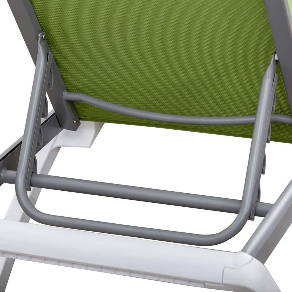 Outsunny Green 5 Level Adjustable Folding Sun Lounger Image 4