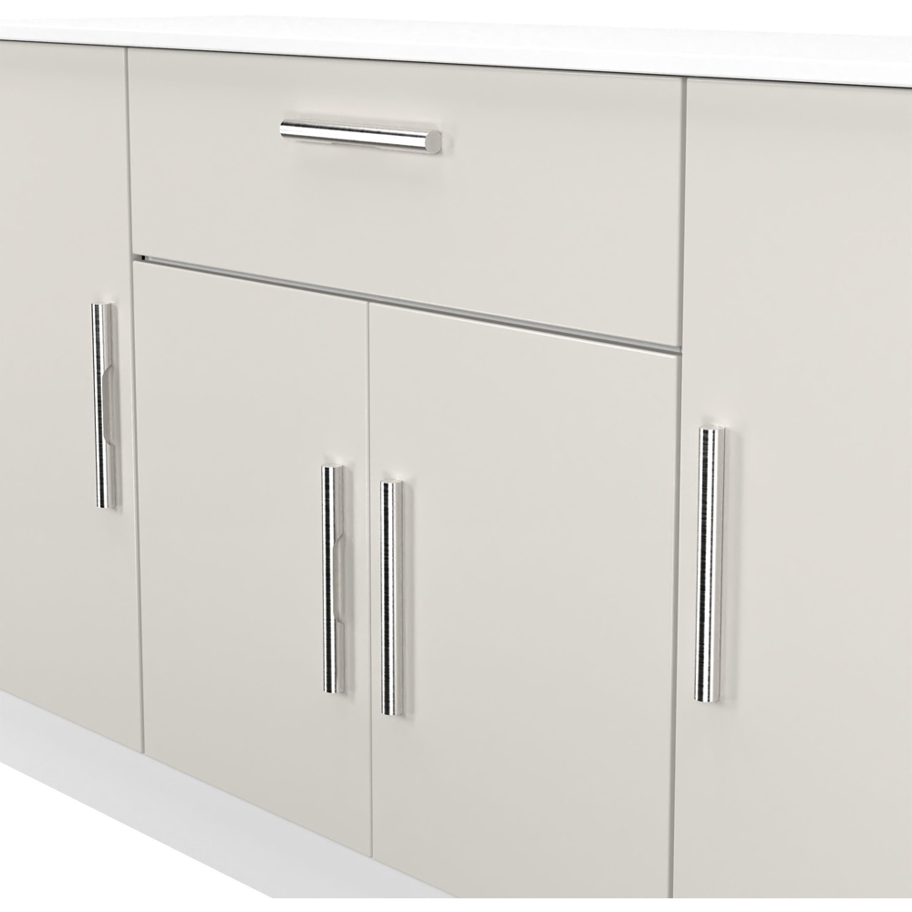 Crowndale Contrast 4 Door Single Drawer Grey Matt and White Wide Sideboard Ready Assembled Image 5