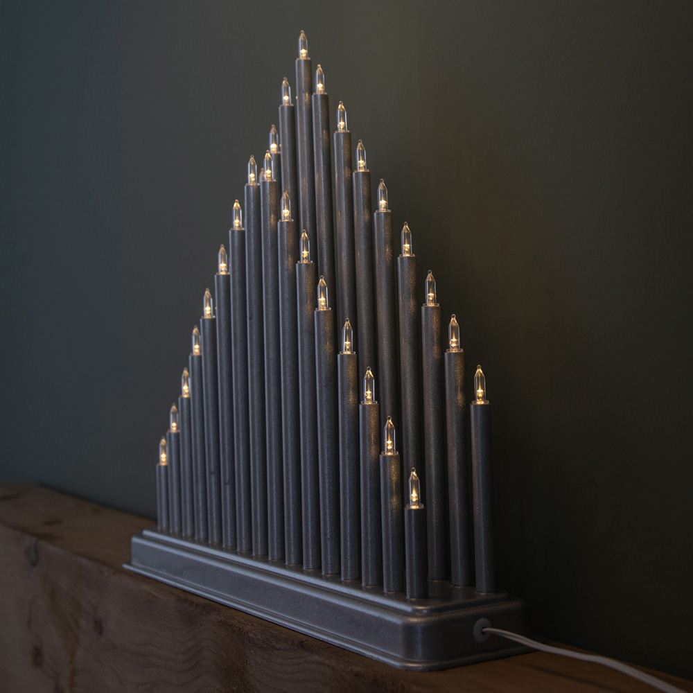 Samuel Alexander 33 Warm White LED Silver Light Up Christmas Candle Bridge 34cm Image 6