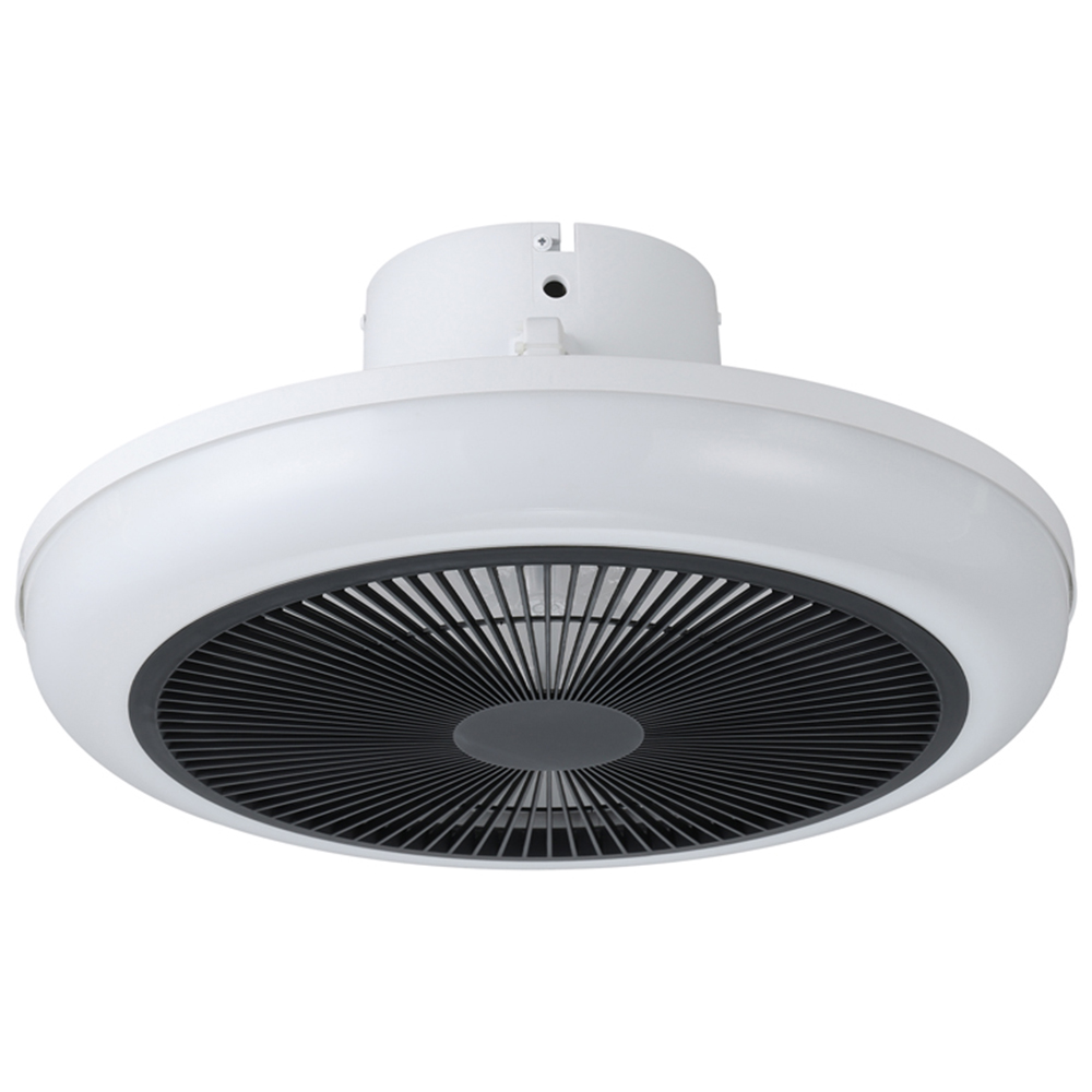 EGLO Sayulita White and Black Ceiling Fan with Integrated LED Image 1