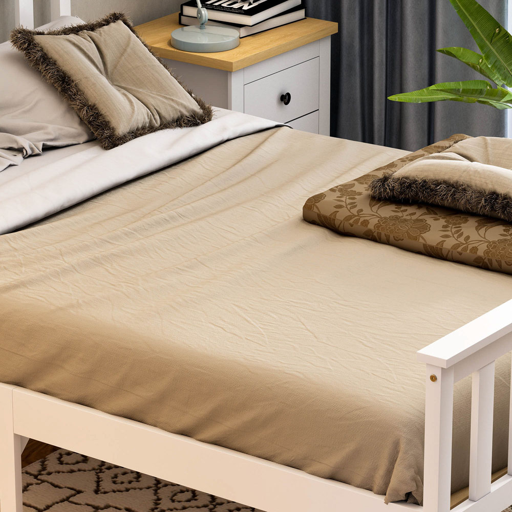 Vida Designs Milan Double White High Foot Wooden Bed Frame Image 5