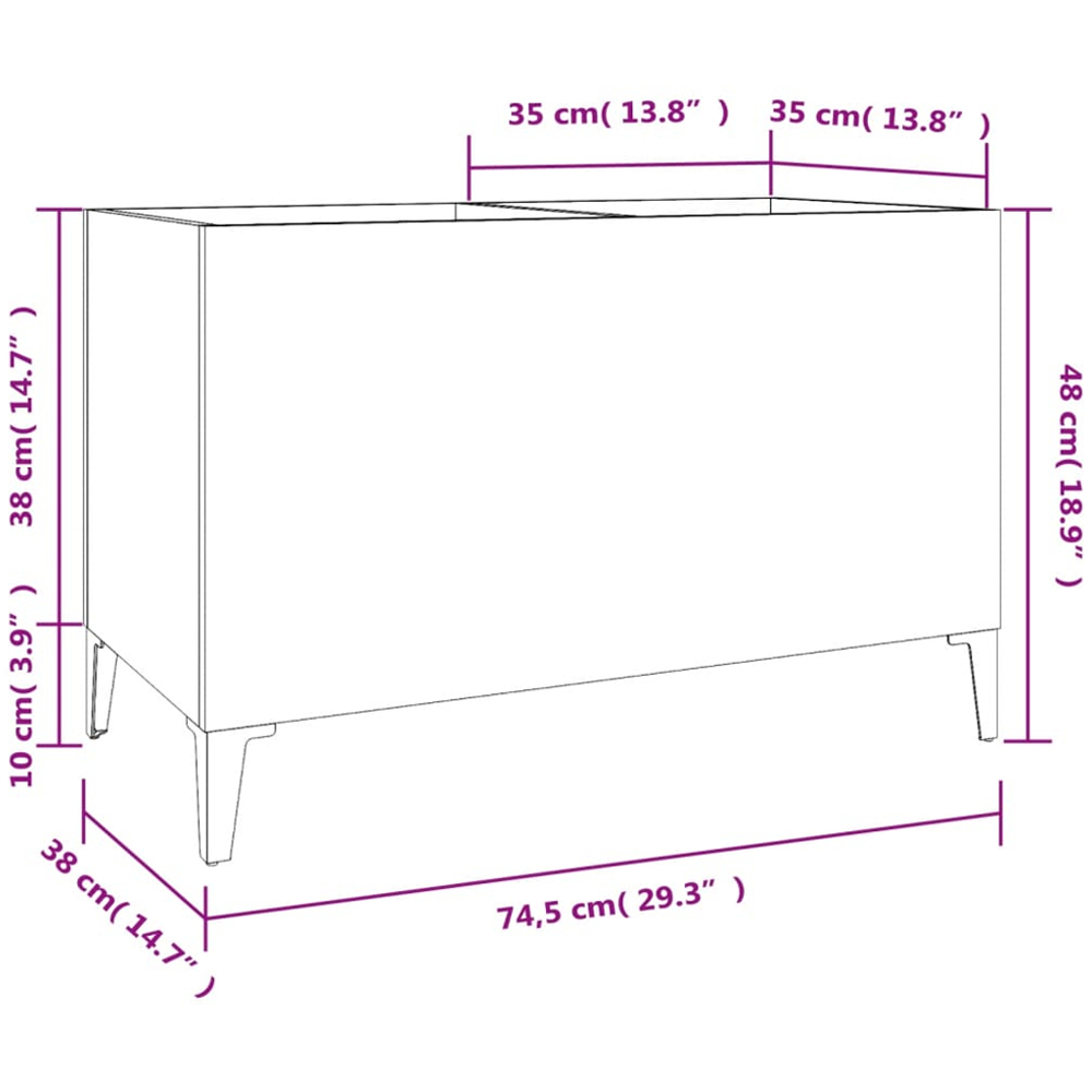 vidaXL Concrete Grey Record Cabinet Image 8