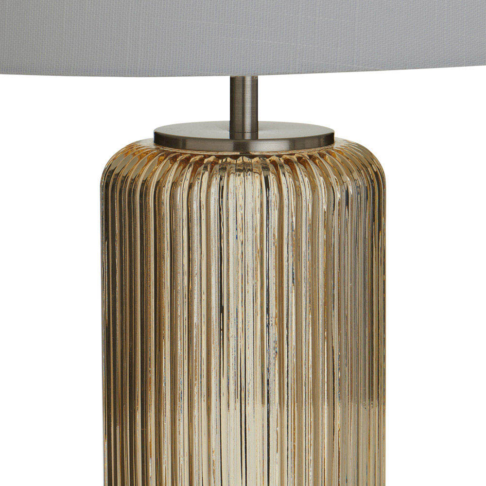 Wilko Yellow Ribbed Glass Table Lamp Wilko