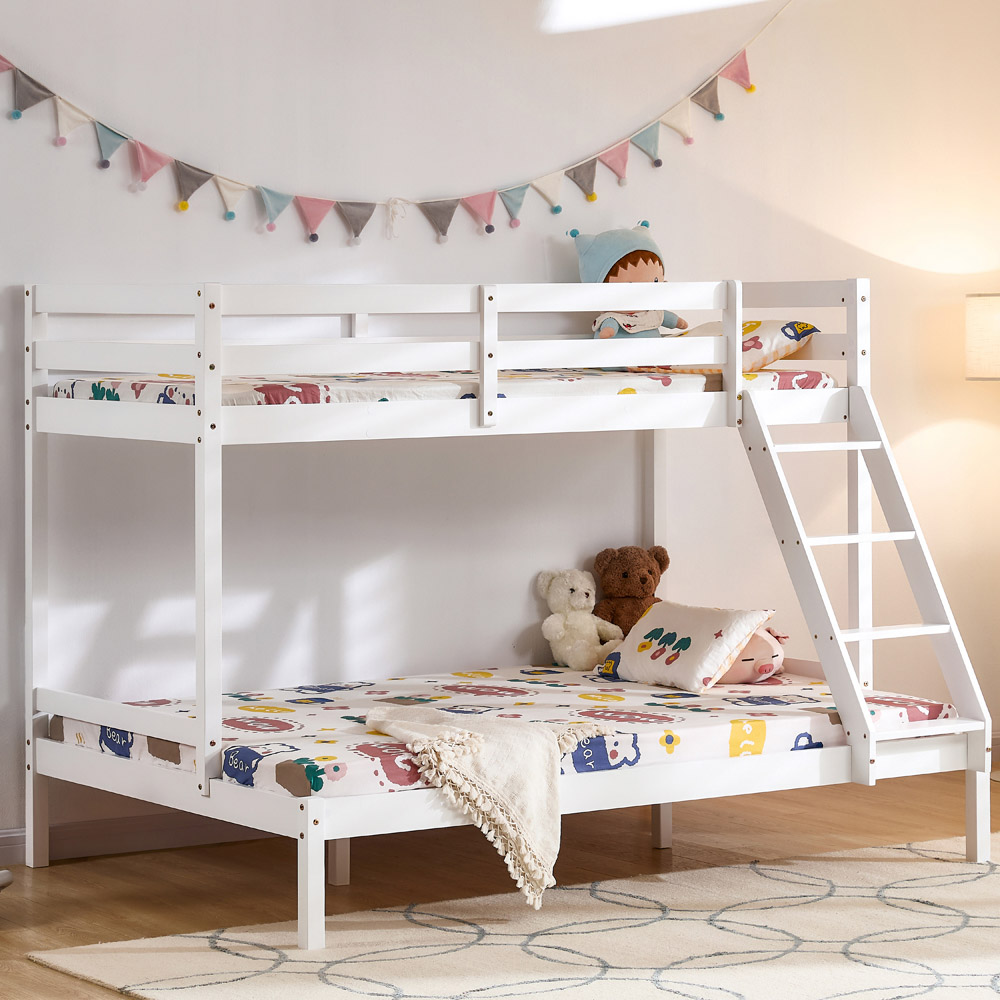 VIDA DESIGNS Sydney White Triple Sleeper Bunk Bed with Foam Mattress Image 1