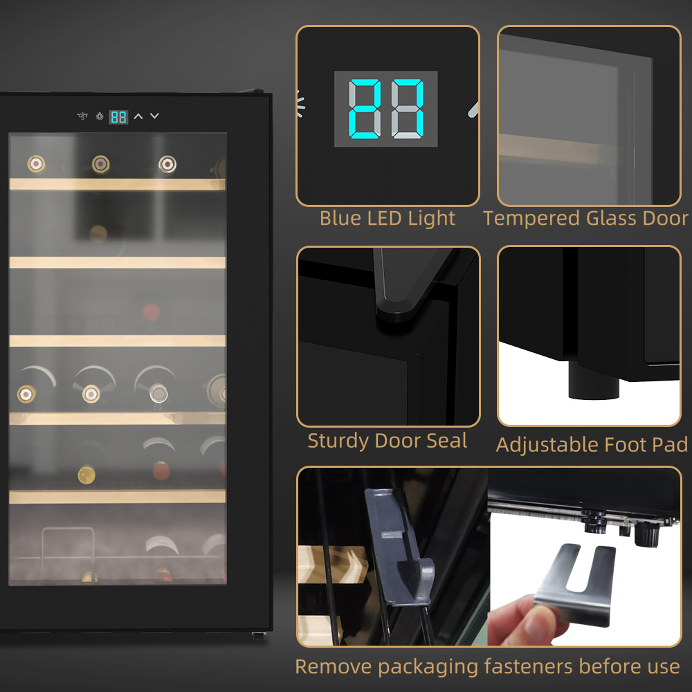 Portland 800-150V70 Black 24 Bottles Freestanding Wine Fridge 65L Image 5