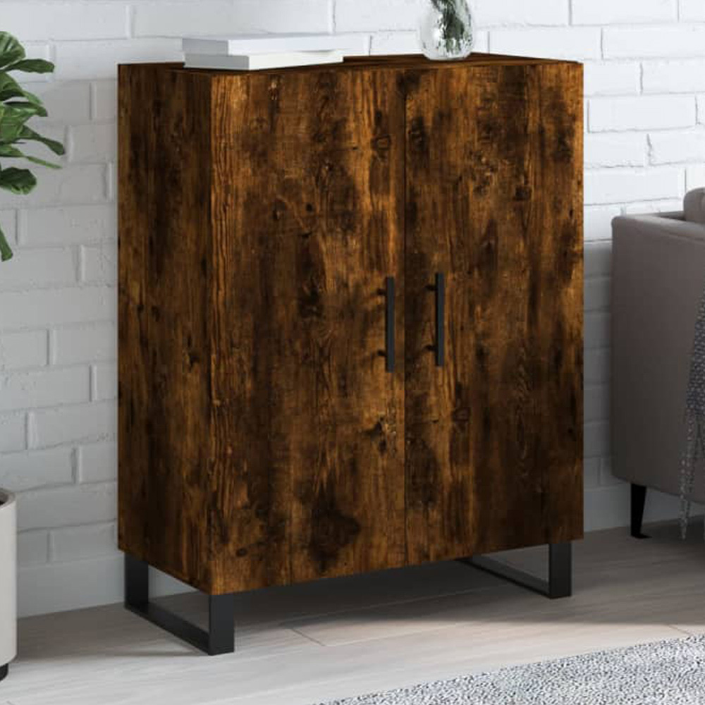 vidaXL 2 Door Smoked Oak Sideboard Image 1