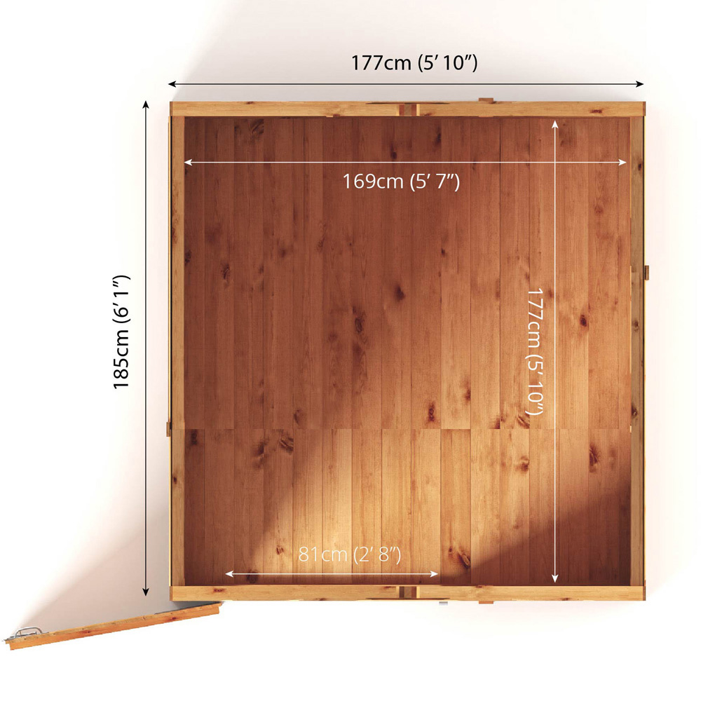 Mercia Woodsman 6 x 6ft Shiplap Glass Apex Shed Image 8