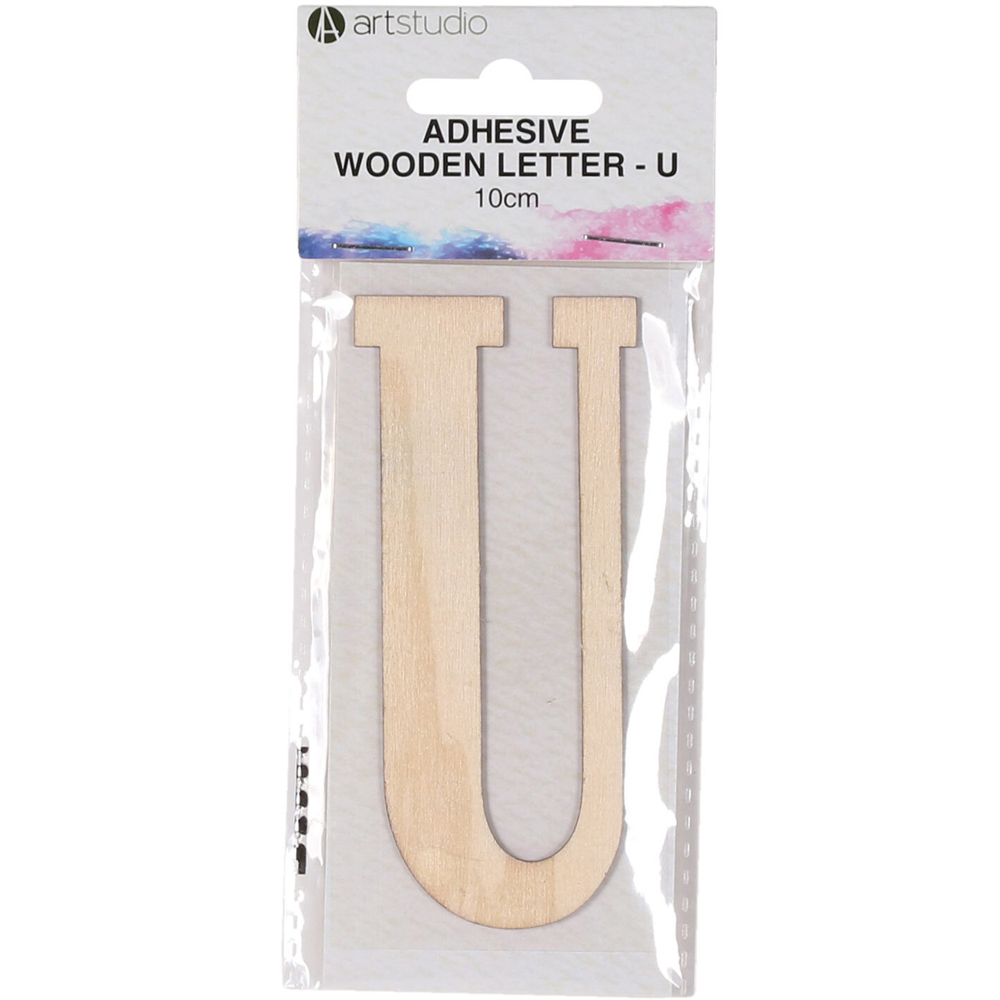 Art Studio Adhesive Wooden Letter - U Image