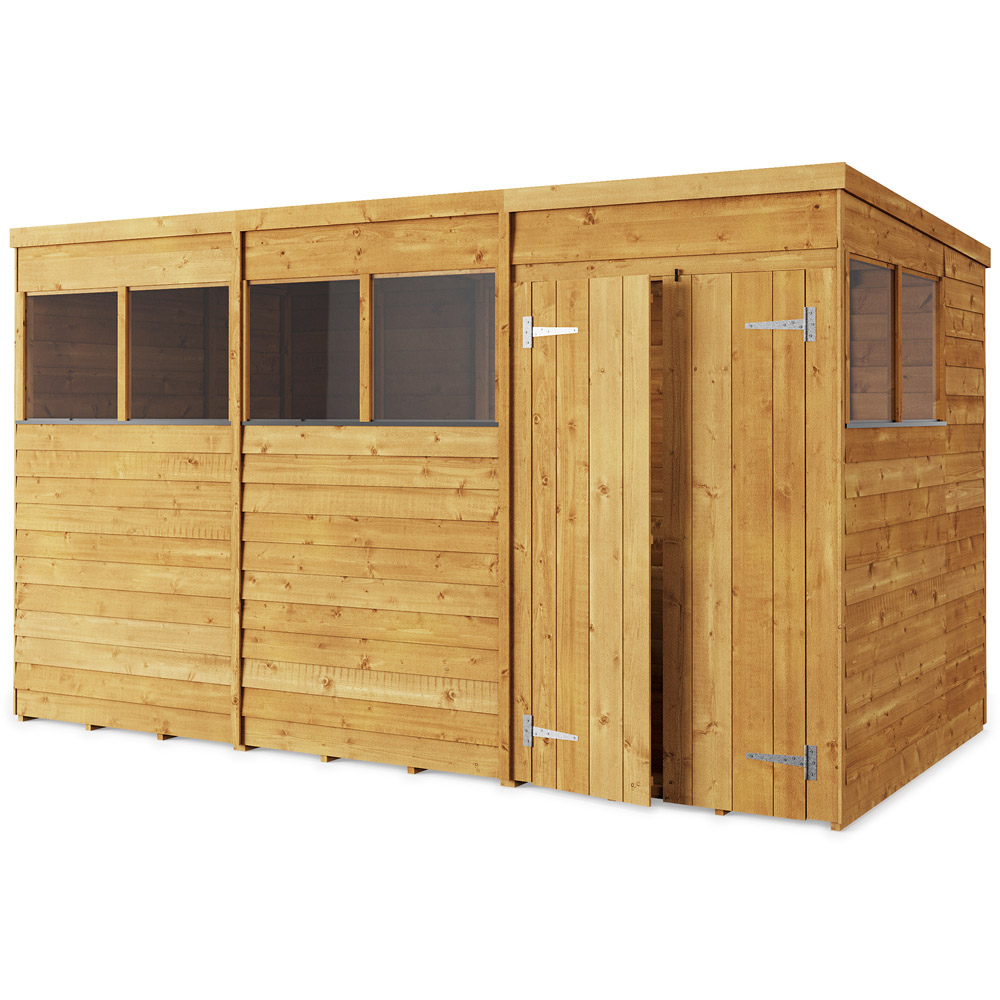 StoreMore 12 x 6ft Double Door Overlap Pent Shed with Window Image 1