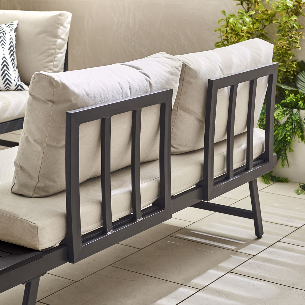 Furniturebox Cancun Grey Metal 2 Seater Outdoor Lounge Set Image 3