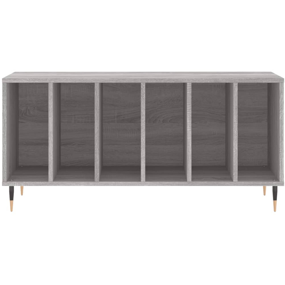 vidaXL 6 Shelf Grey Sonoma Record Cabinet Image 4