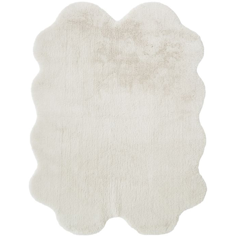 Homemaker Luxurious Faux Fur Ivory Rug 105 x 140cm Image 2