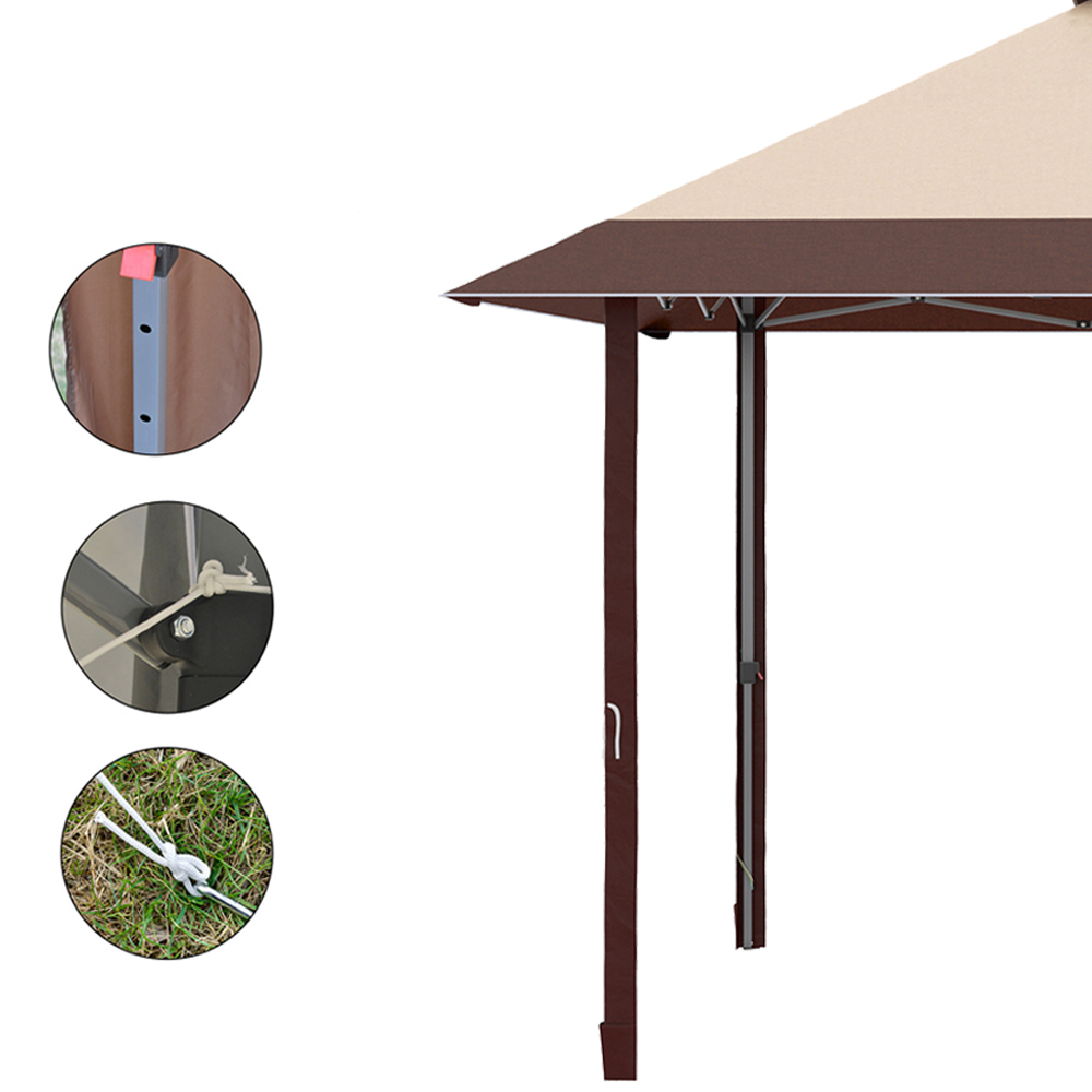 Outsunny 4 x 4m Coffee Outdoor Pop Up Gazebo Image 4