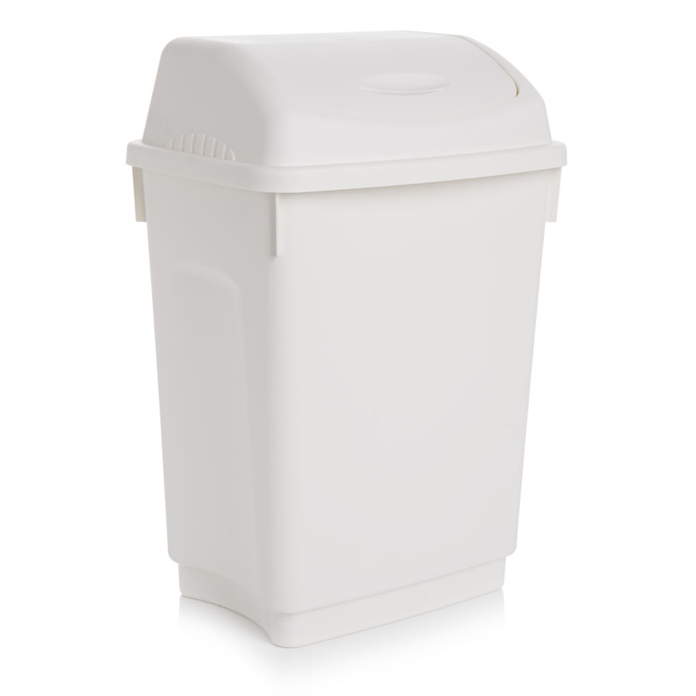 Wilko 12L White Swing Bin Image 1