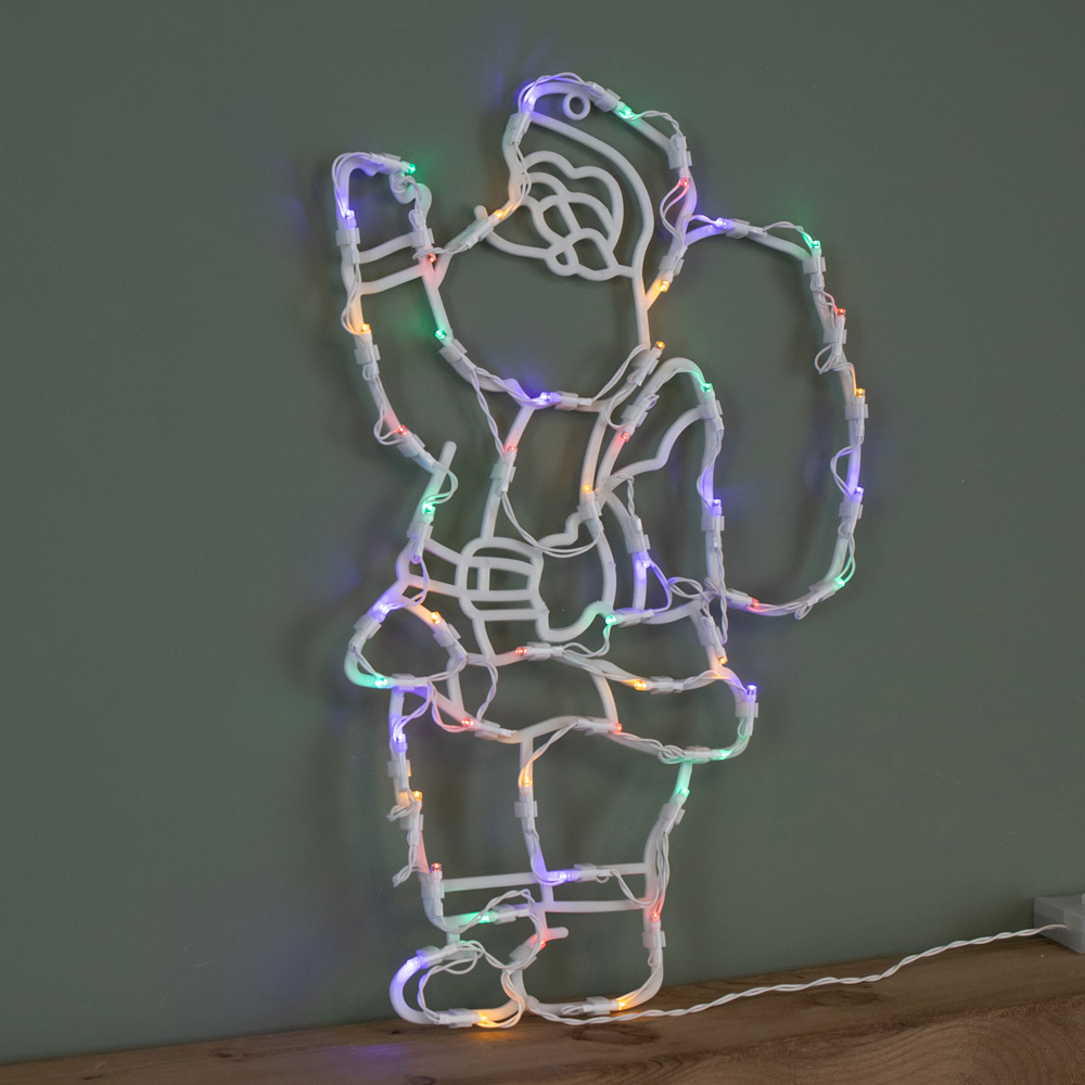 Samuel Alexander 50 Multicoloured LED Battery Powered Hanging Santa Christmas Decoration 44cm Image 5