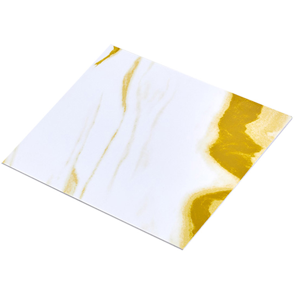 Living and Home Marble Patterned Yellow PVC Self Adhesive Wall Sticker 10 Pack Image 3