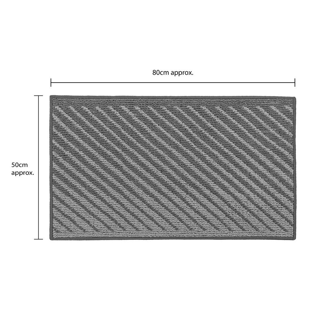 JVL Stellar Grey Indoor Machine Washable Doormat 50 x 80cm Image 9