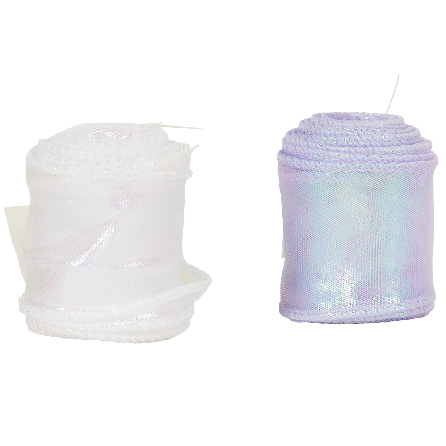 Pack of 2 Ribbon Rolls - White and Purple Image 4