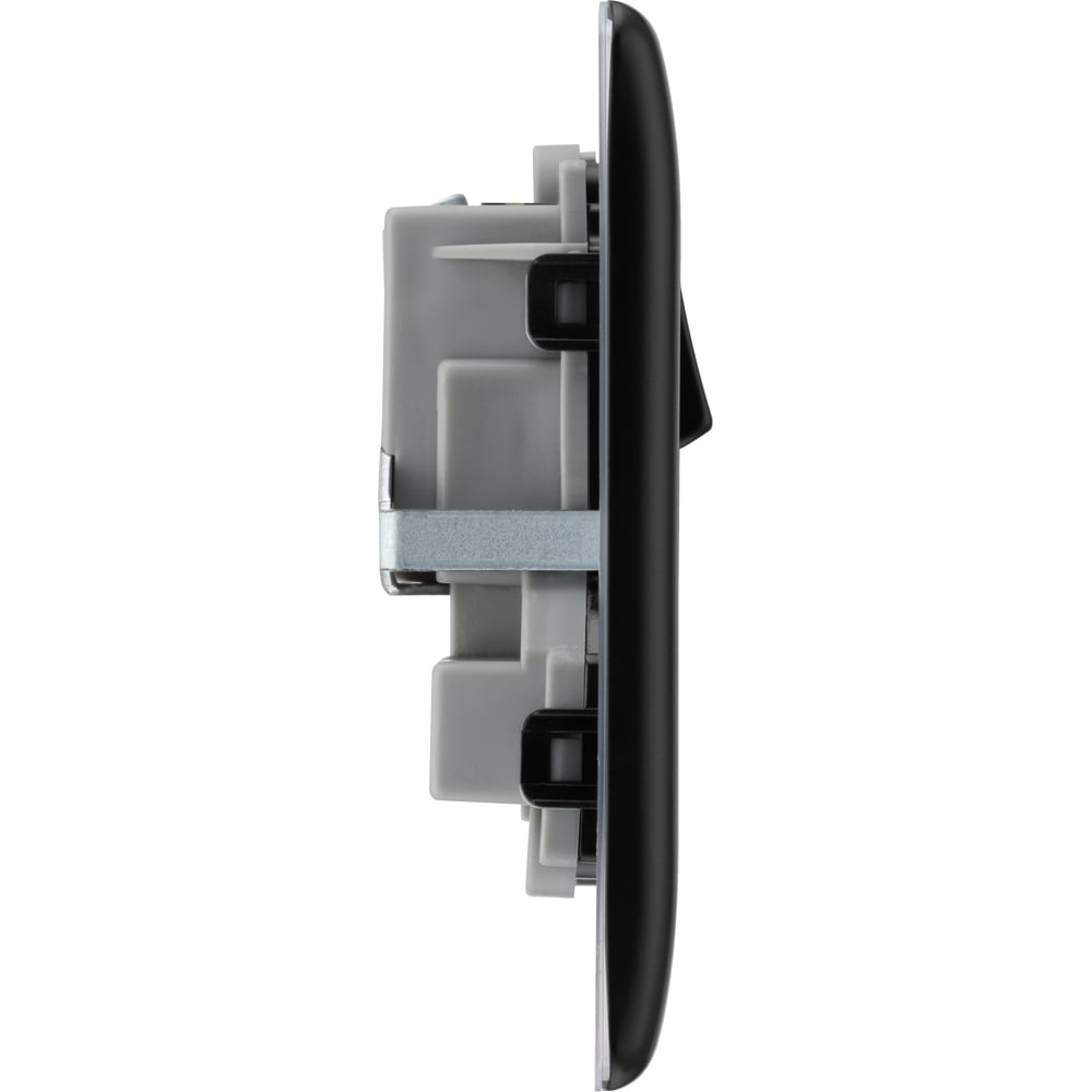BG Nexus 13A Matt Black Double Switched Socket 5 Pack Image 3