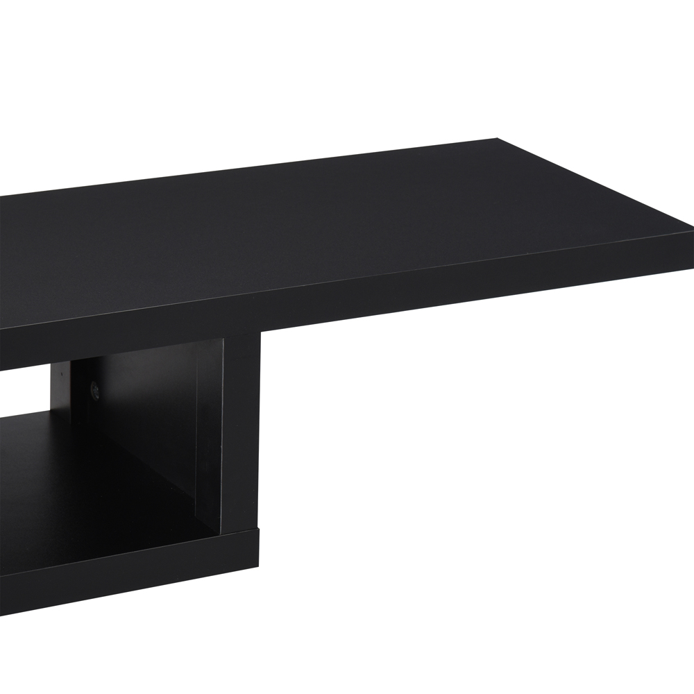 HOMCOM 2-Tier Black Floating TV Stand Image 5