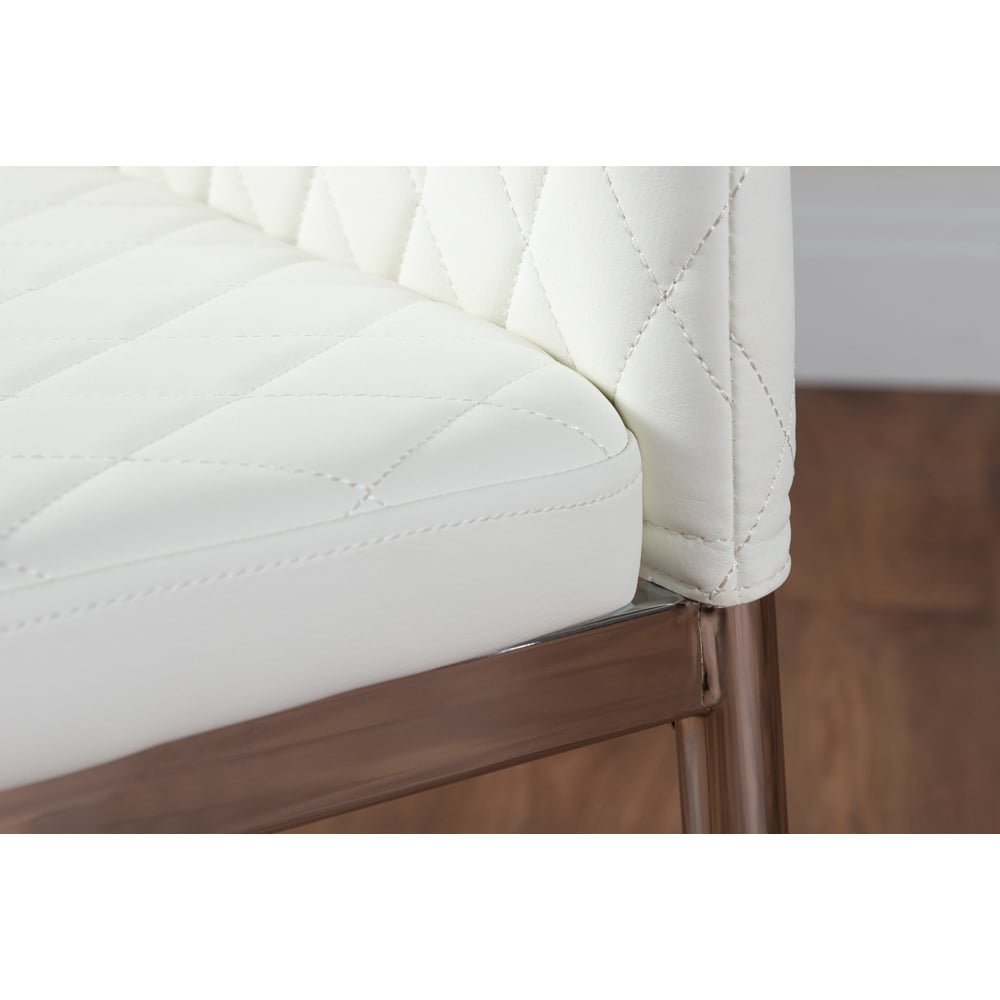 Furniturebox Fonti Valera 4 Seater Dining Set White and Chrome Image 6