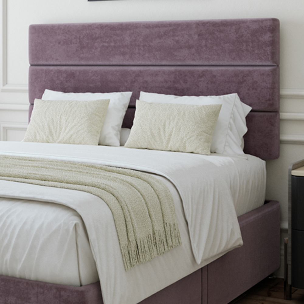 Bedmaster Small Double Mauve Naples Velvet 2 Drawers Divan Base Image 2