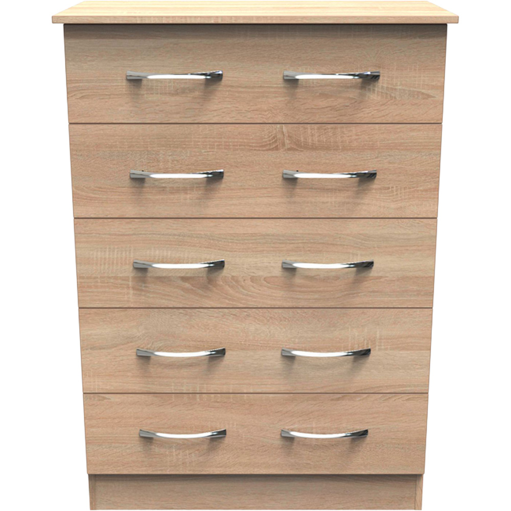 Crowndale Avon 5 Drawer Bardolino Oak Chest of Drawers Image 3