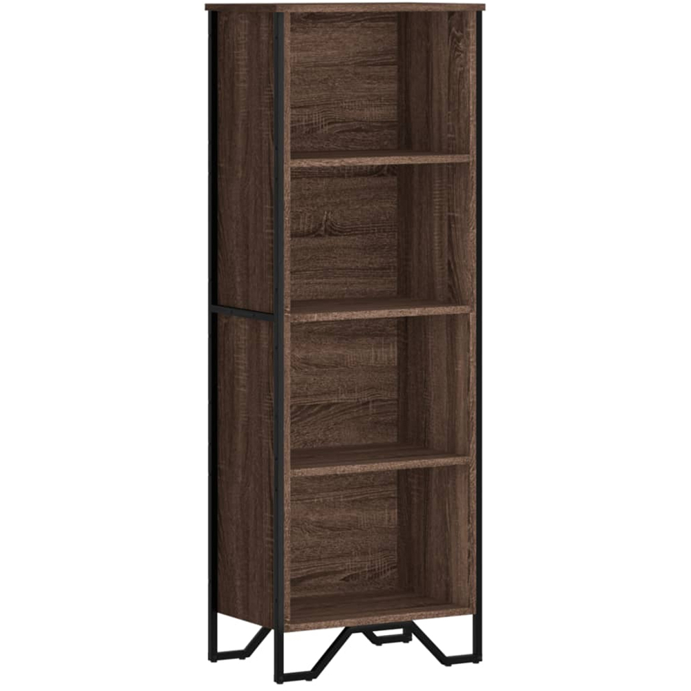 vidaXL 4 Shelf Brown Oak Bookcase Image 2