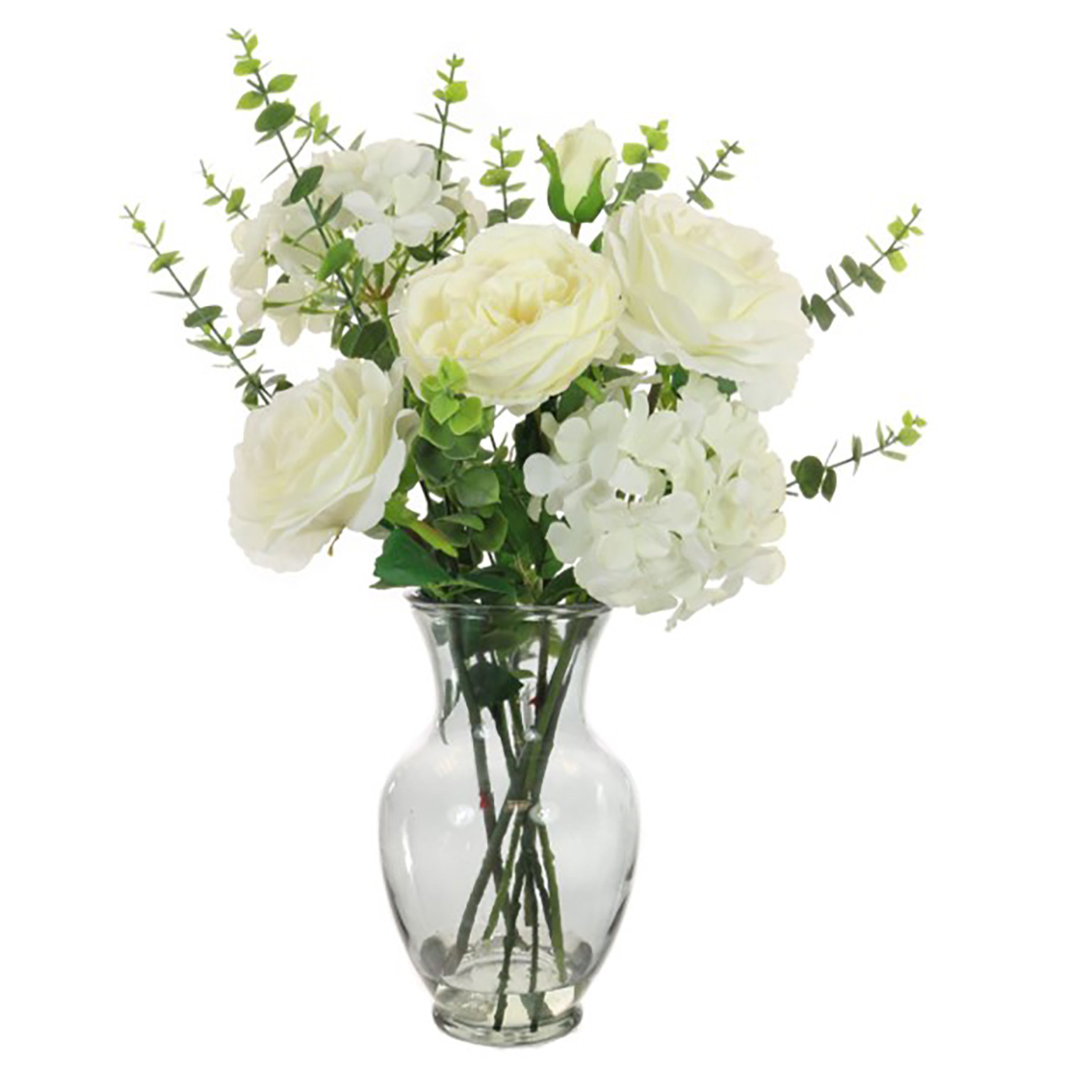 White Large Classic Rose Artificial Flower Bunch Image