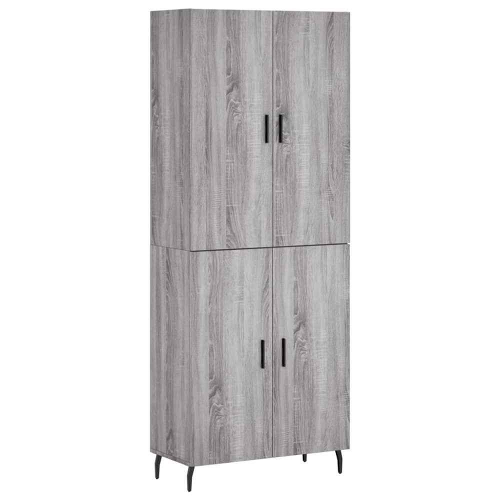 vidaXL 4 Door Grey Sonoma Highboard Image 2