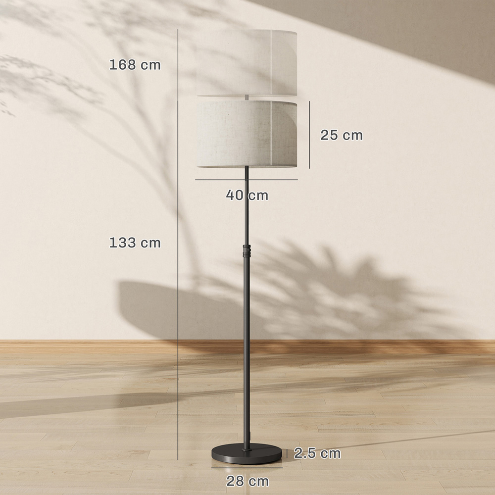 HOMCOM Modern Adjustable Colour Temperature Dimmable Floor Lamp Image 9