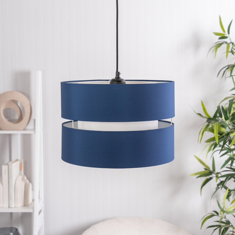 ValueLights Sophia 2 Tier Navy Ceiling Light Shade Large Image 3