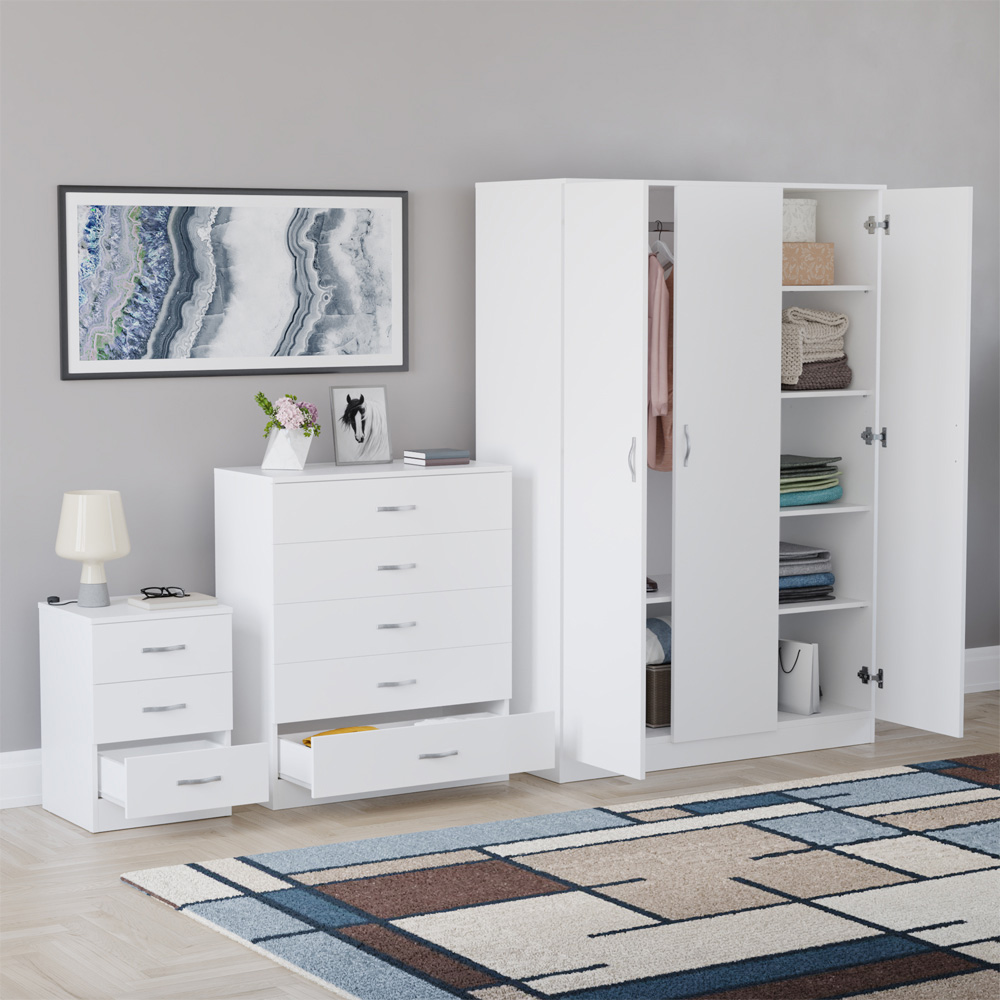 VIDA DESIGNS Riano White 3 Piece Bedroom Furniture Set Image 5