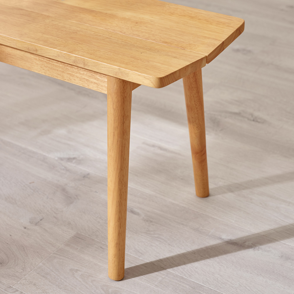 Furniturebox Lymington 3 Seater Oak Effect Solid Wood Dining Bench Image 3