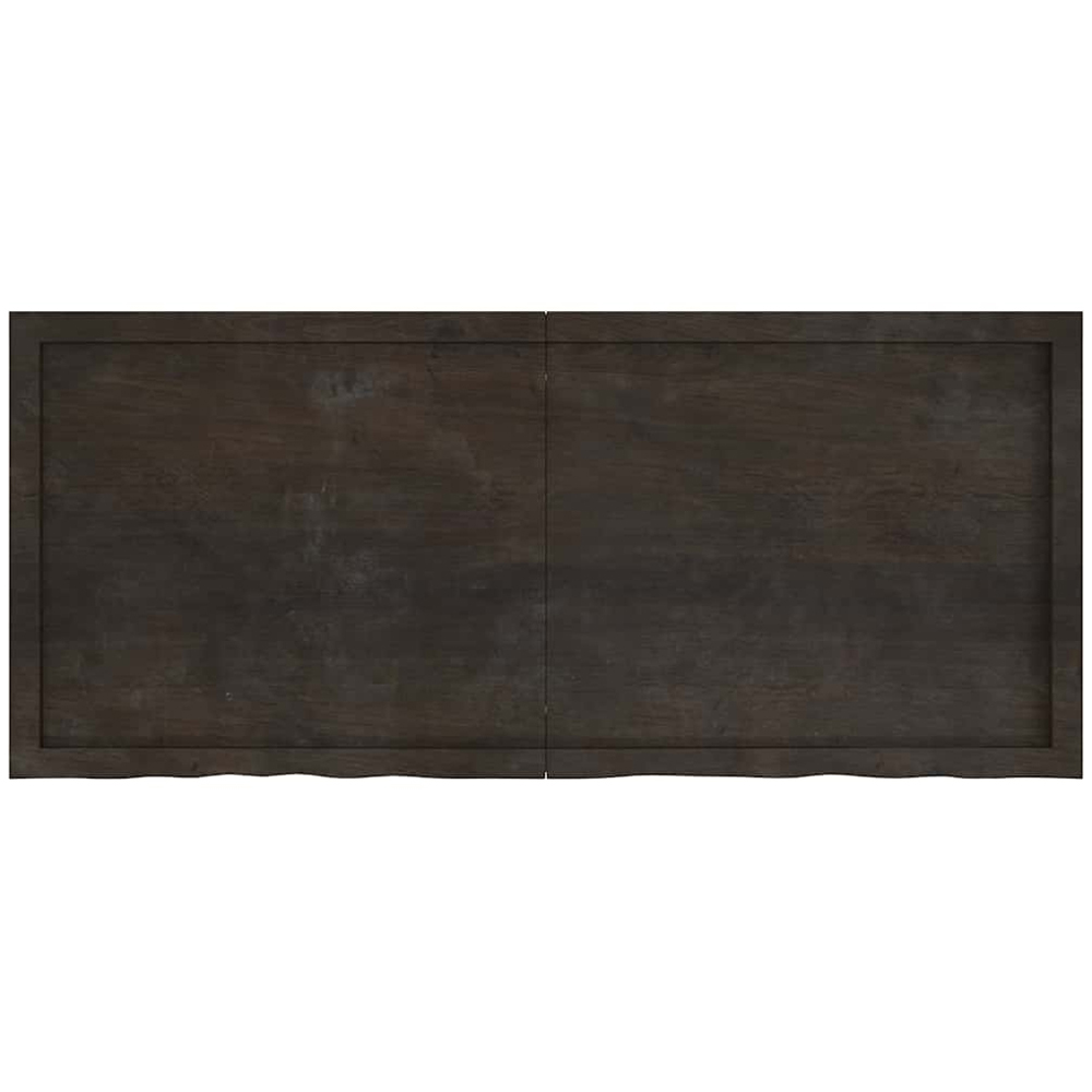 vidaXL 140 x 60 x 4cm Dark Brown Treated Solid Wood Oak Wall Shelf Image 3