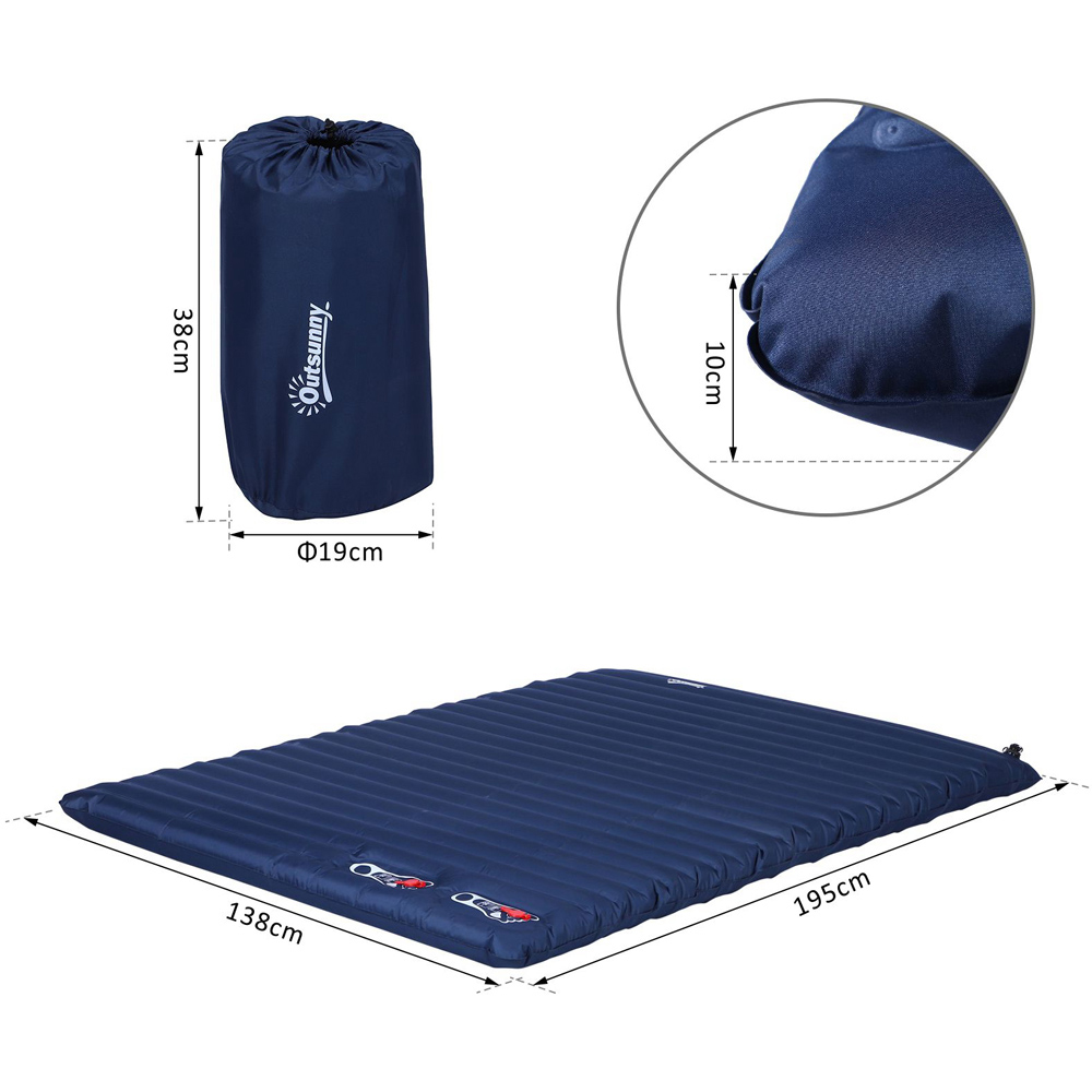 Outsunny PVC Inflating Camping Mattress 138 x 195cm Image 6