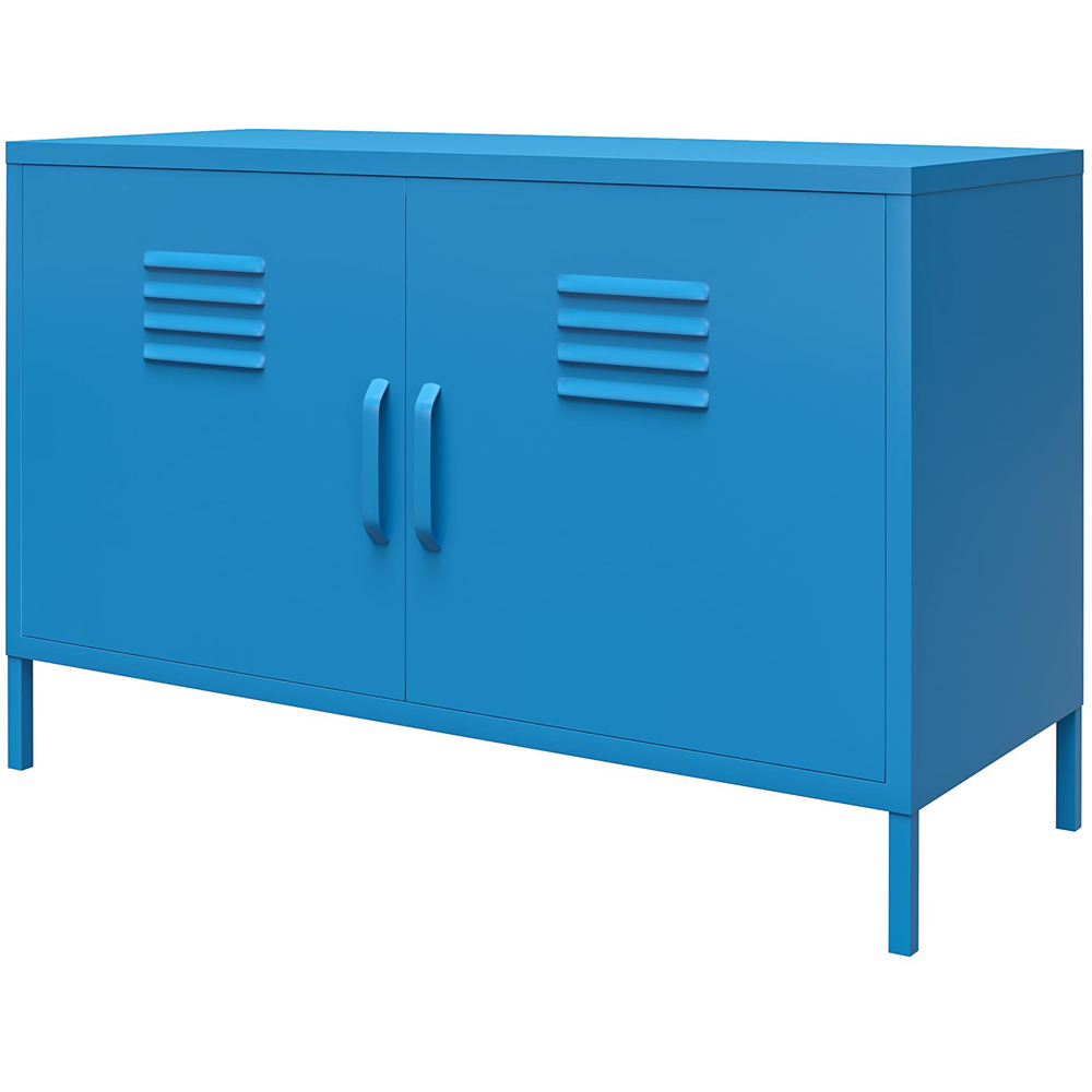 Novogratz Cache 2 Door 2 Shelf Blue Metal Locker Accent Cabinet Image 5
