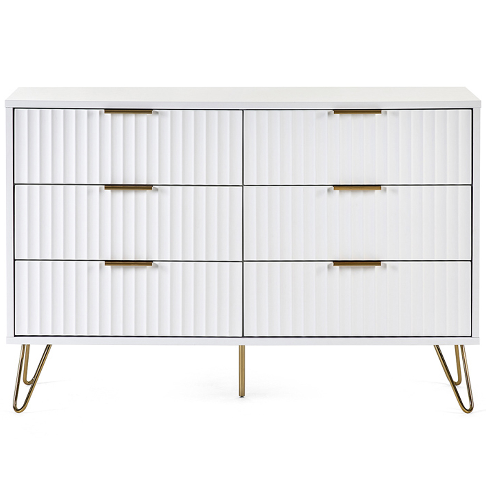 Julian Bowen Murano 6 Drawer Matt White Chest of Drawers Image 3