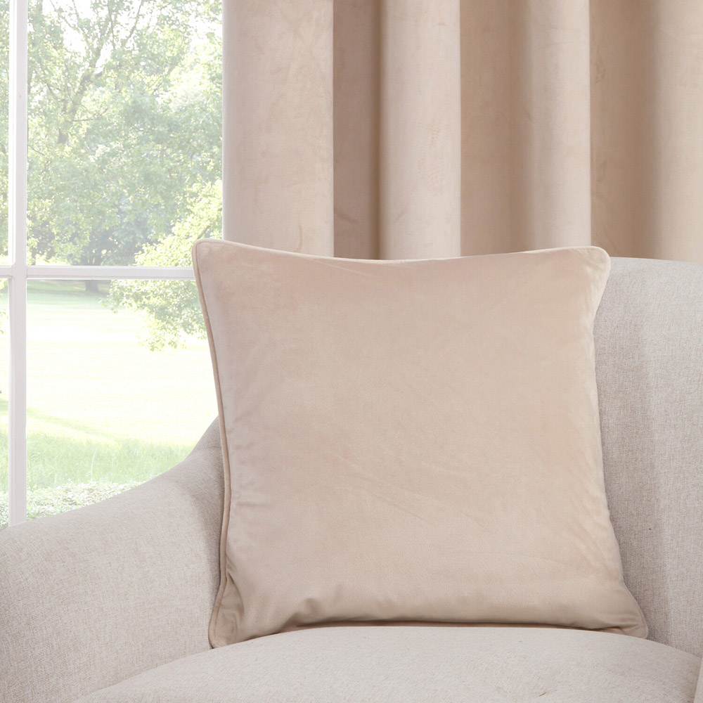 Vermont Soft Velvet Cushion Natural Image 2