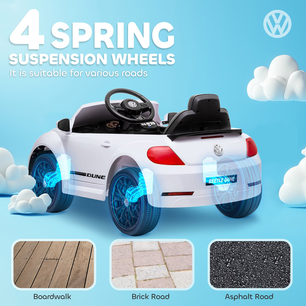 Tommy Toys White Volkswagen Beetle Licensed Ride on Remote Control Car 12V Image 5
